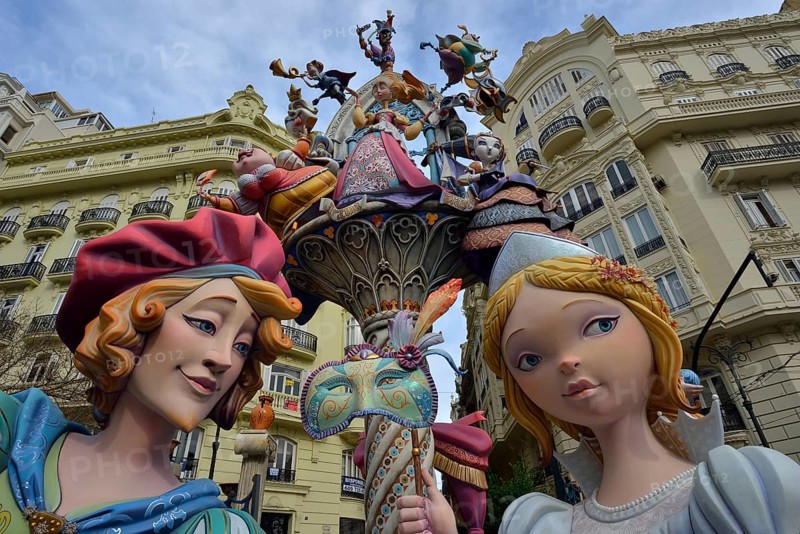 Falla figures at the Fallas festival, Valencia, Spain, Europe