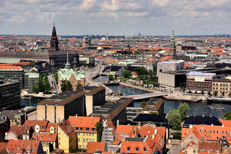 View from the tower of the Lutheran Church of the Redeemer, Church of Our Saviour, Copenhagen,  historic centre, Copenhagen, Denmark, Europe