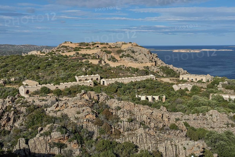 Batteria di Capo d'Orso, military barracks on the Bear Rock near Palau, Sassari province, Gallura region, Sardinia, Italy, Europe