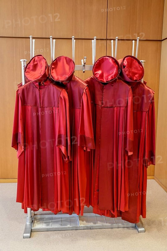 Red robes in the back room of the Federal Constitutional Court's conference room, Karlsruhe, Baden-Württemberg, Germany, Europe