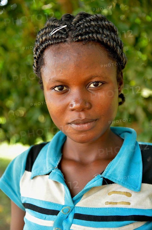 Young woman, portrait, Nkala, Bandundu Province, Democratic Republic of the Congo