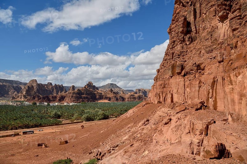 Rock of al-Khuraybah, Dadan or Dedan, near AlUla, Medina Province, Saudi Arabia, Arabian Peninsula, Asia