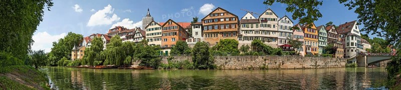 Tübingen on the banks of the Neckar Panorama Germany