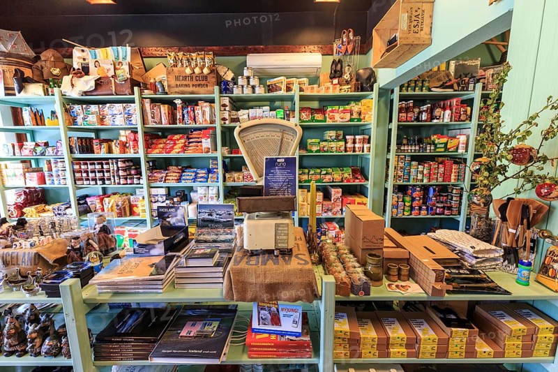 Small nostalgic grocery shop and souvenir shop, interior view, Djupivogur, East Fjords, Iceland, Europe