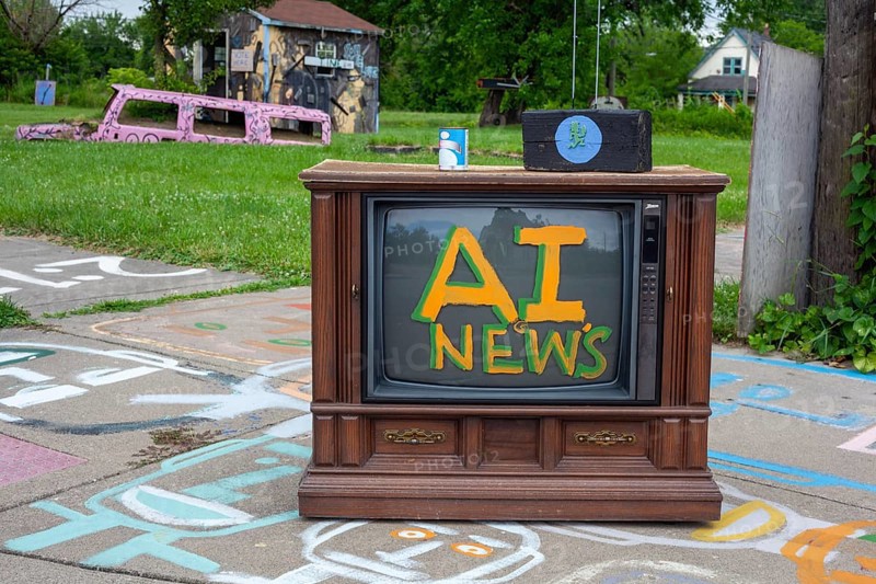 Detroit Michigan -- The Heidelberg Project, an outdoor public art project in a depressed neighborhood of Detroit created by artist Tyree Guyton. Guyton used old TV sets to make a statement about today's news options