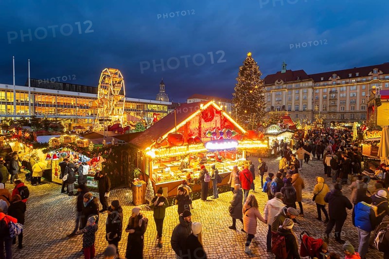The Dresden Striezelmarkt is a Christmas market in Dresden. It has been held in Advent since 1434, usually on the Altmarkt square, and attracts an average of around two million visitors every year. It is the oldest certified Christmas market in Germany, Dresden, Saxony, Germany, Europe
