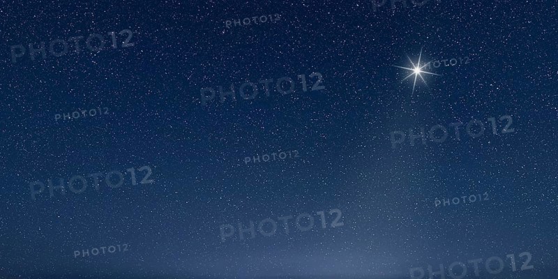 The star shines over the manger of Jesus Christ, Christmas sky, Starry night
