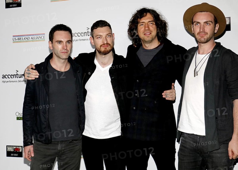 Johnny McDaid, Nathan Connolly, Gary Lightbody and Paul Wilson of the band Snow Patrol at the 2016 Oscar Wilde Awards held at the Bad Robot in Santa Monica, USA on February 25, 2016