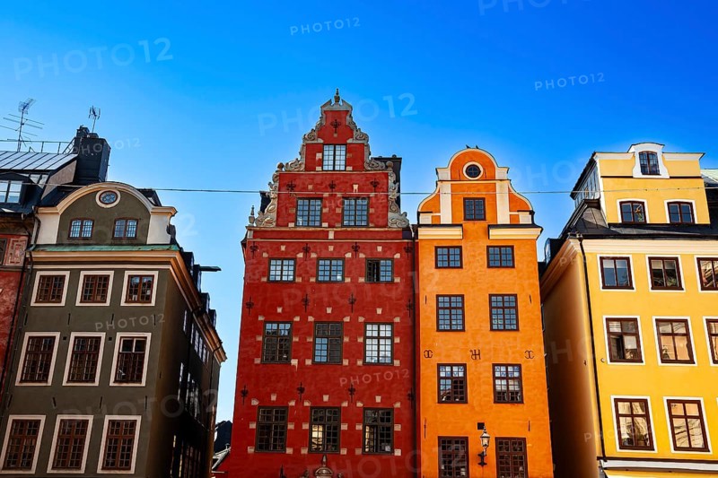 Medieval Town houses in Stortorget square, historic centre, Gamla stan, Stockholm, Sweden, Scandinavia, Europe