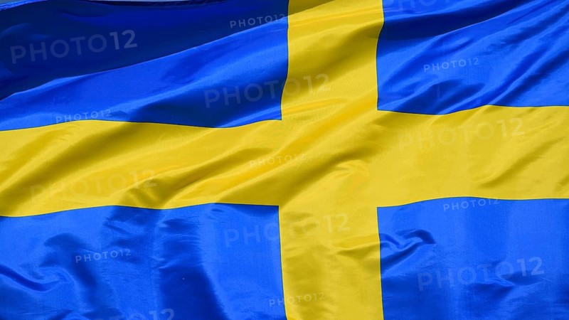 Close-up of the national flag of Sweden