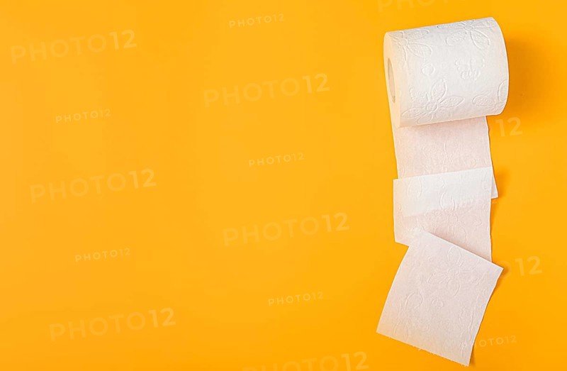 Copy space unfolded toilet paper