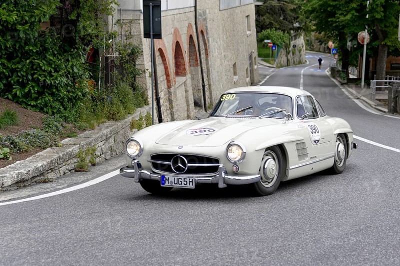 Mille Miglia 2014 or 1000 Miglia, No.390, Mercedes-Benz 300 SL W 198, built in 1953, classic car race, San Marino, Italy, Europe