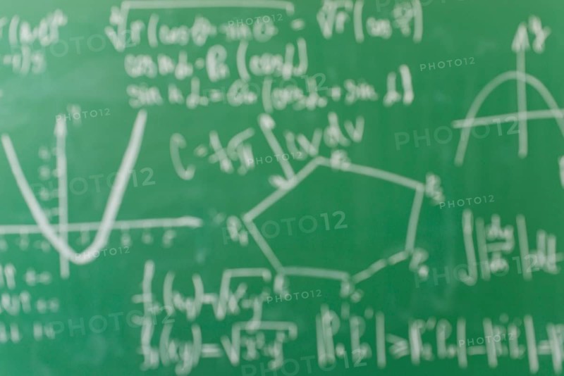 Formulas written by white chalk school board