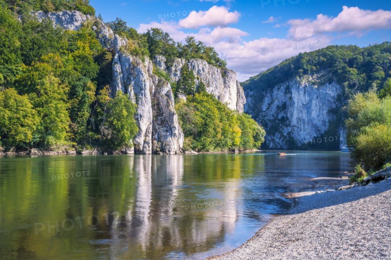 Rocks of the Danube Gorge also called Weltenburg Narrows