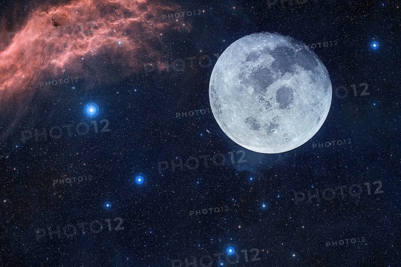Moon. Solar system. Cosmos art. Elements of this image furnished by NASA