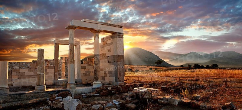 Greek Temple of Dimitras - Naxos Cylcades Islands, Greece, Europe
