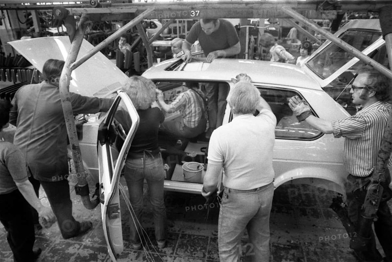 Production of the Golf at the VW plant on 10. 05. 1979 in Wolfsburg, Germany, Europe
