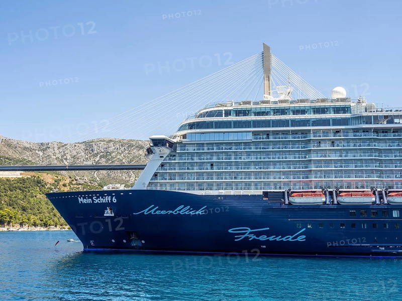 Cruise ship, Mein Schiff 6, detail, near Dubrovnik, Dalmatia, Croatia, Europe
