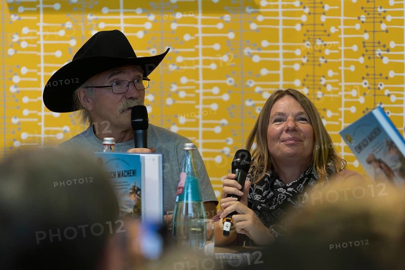 FRANKFURT AM MAIN, Germany, October 22 2023: Konny Reimann and Manu Reimann at the 75th Frankfurt Book Fair, Europe