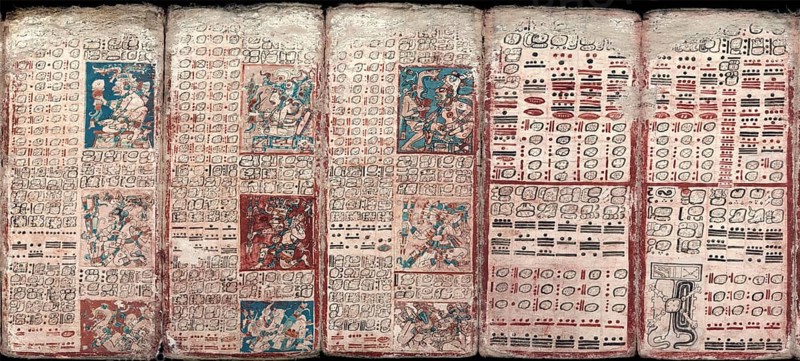 Codex Dresdensis, Mayan manuscript, 13th century, facsimile, digitally restored