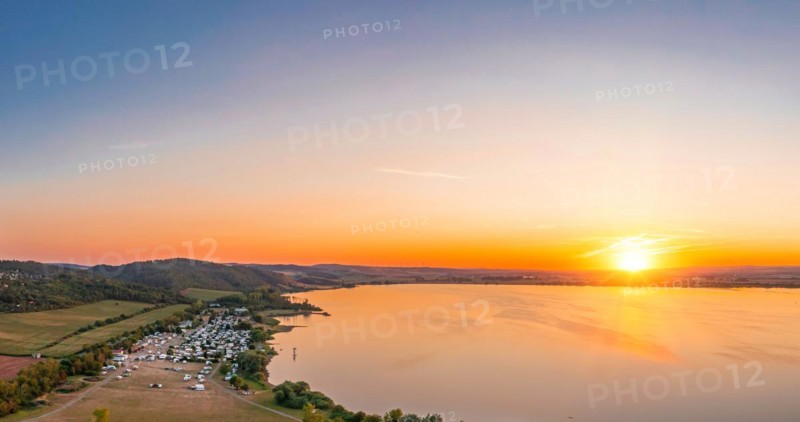 Kelbra reservoir at sunset