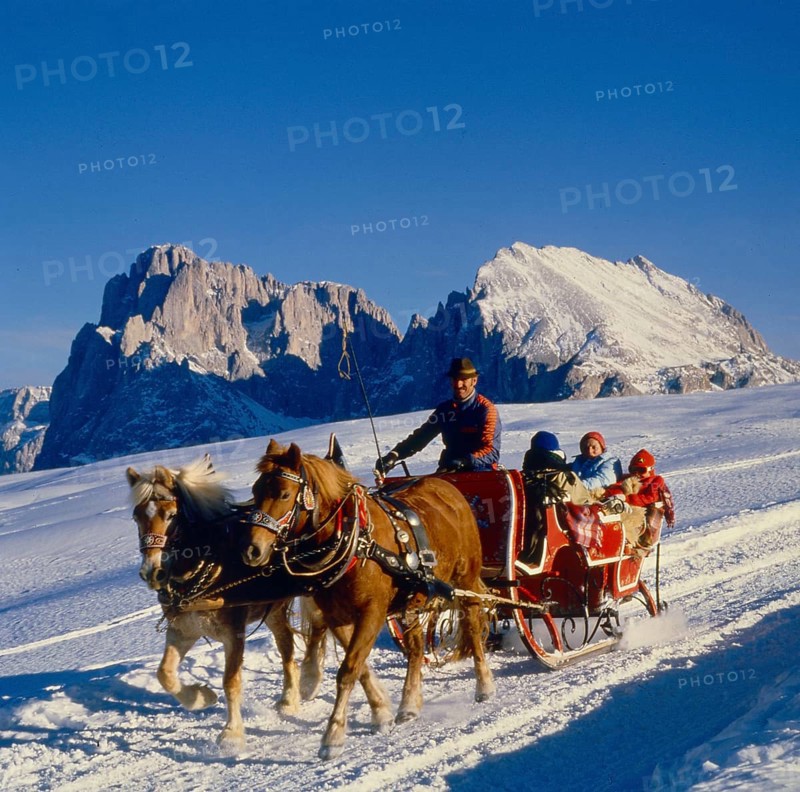 Sledging, Alpe di Siusi South Tyrol