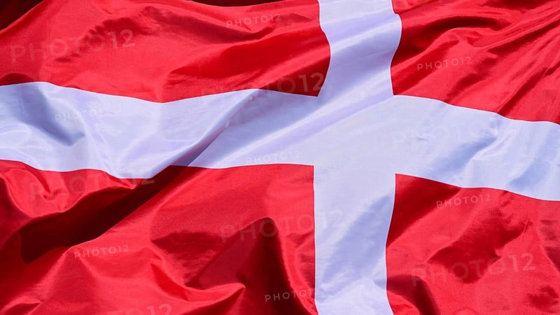 Close-up of the national flag of Denmark