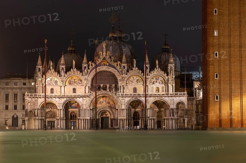 Flood, Acqua Alta, on St Mark's Square in Venice on 12 November 2019