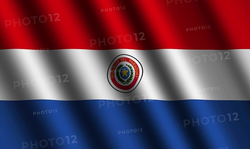 The Paraguayan flag flying in the wind