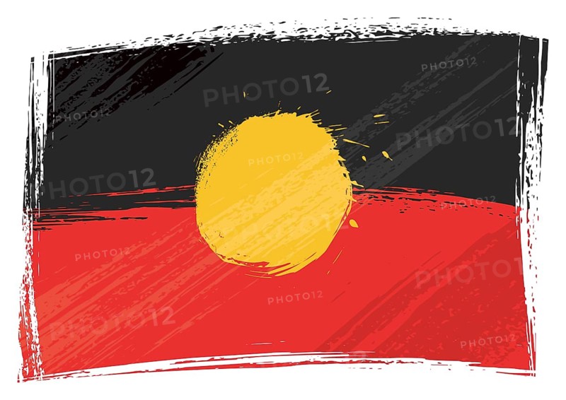 Australian Aborigines flag created in grunge style