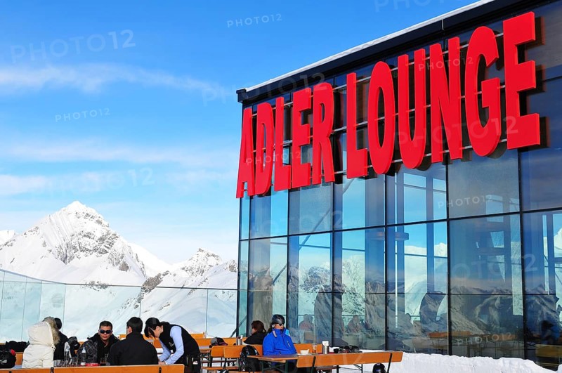 Austria's highest gorumet restaurant Adler Lounge offering a breathtaking panoramic view over more than 60 3000 meters high snow mountain near Grossglockner in Kals-Matrei in East Tyrol