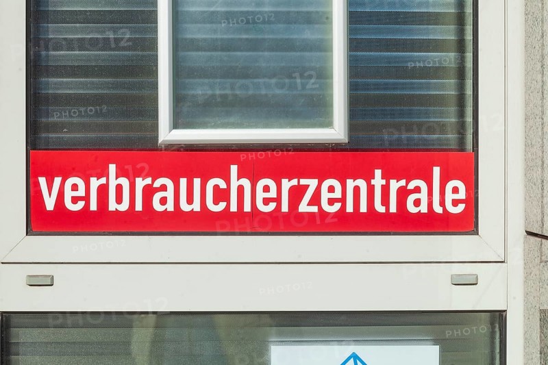Consumer advice centre sign, Hamburg, Germany, Europe