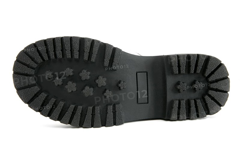 Boot black sole detail isolated on white background