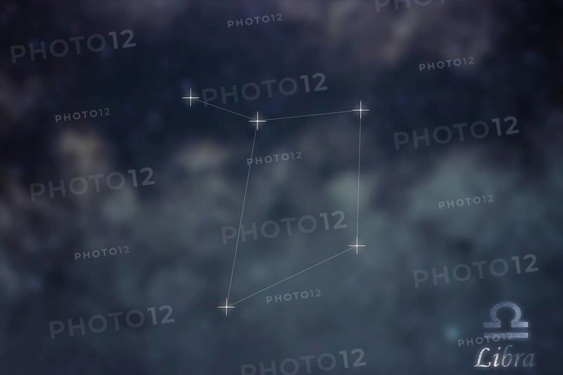 Libra Constellation. Zodiac Sign Libra constellation lines Galaxy background Zodiac Sign