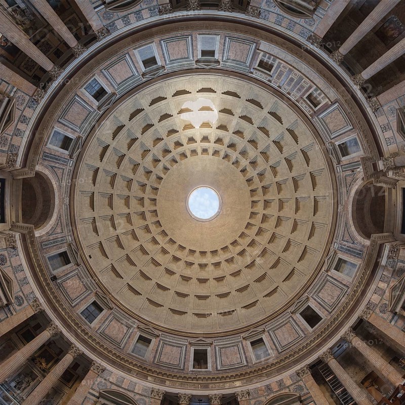 The dome of the pantheon in Rome, Italy, Europe