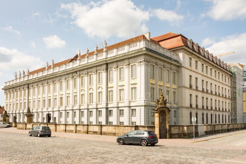 ANSBACH, GERMANY - AUGUST 22: The Margrave's Palace palace in Ansbach, Germany on August 22, 2017. Today it is the administrative seat of the government of Middle Franconia