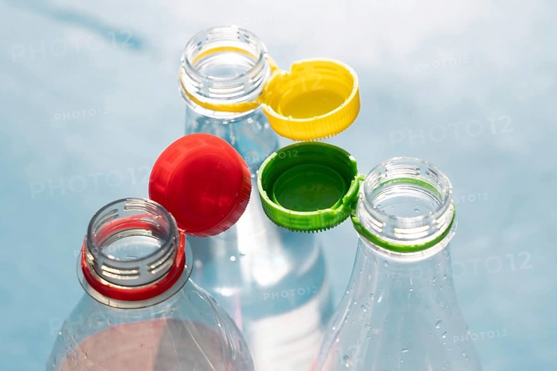 Single-use plastic caps also called SUP or tethered caps