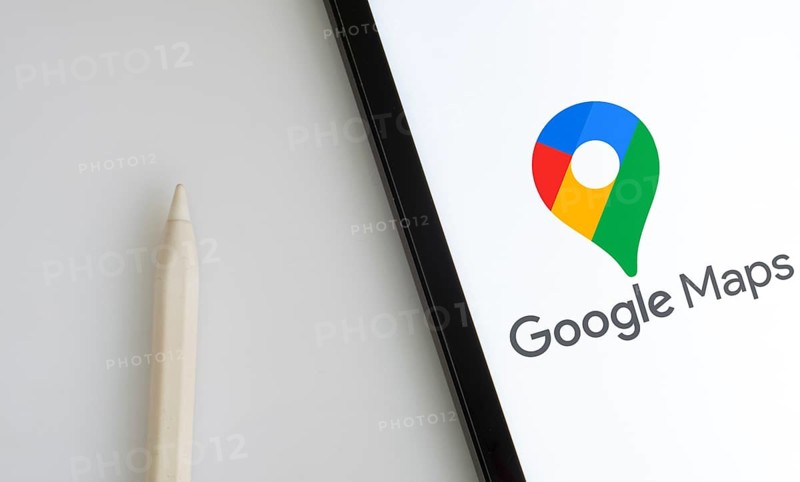Google maps logo is displayed on iPad