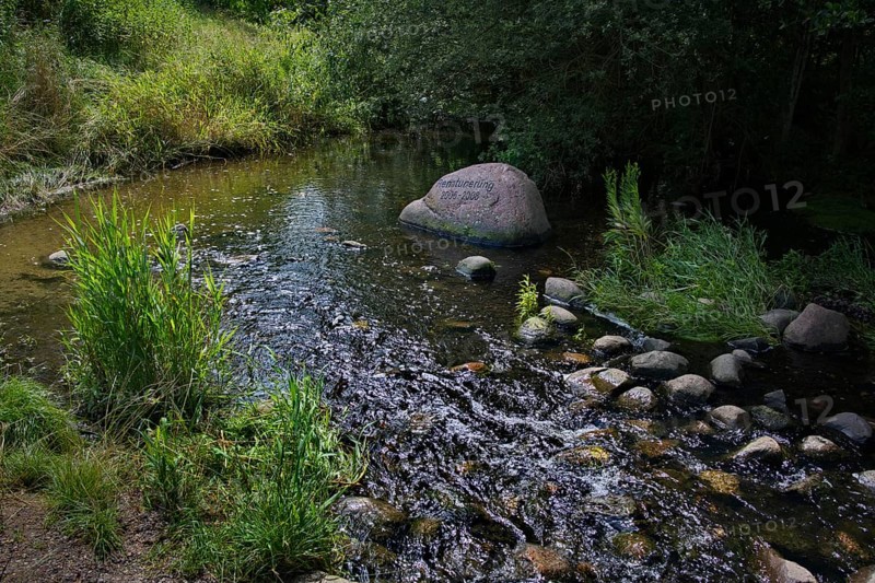 The little river Wuhle and the reference to its renaturation, district Marzahn-Hellersdorf, Berlin, Germany, Europe