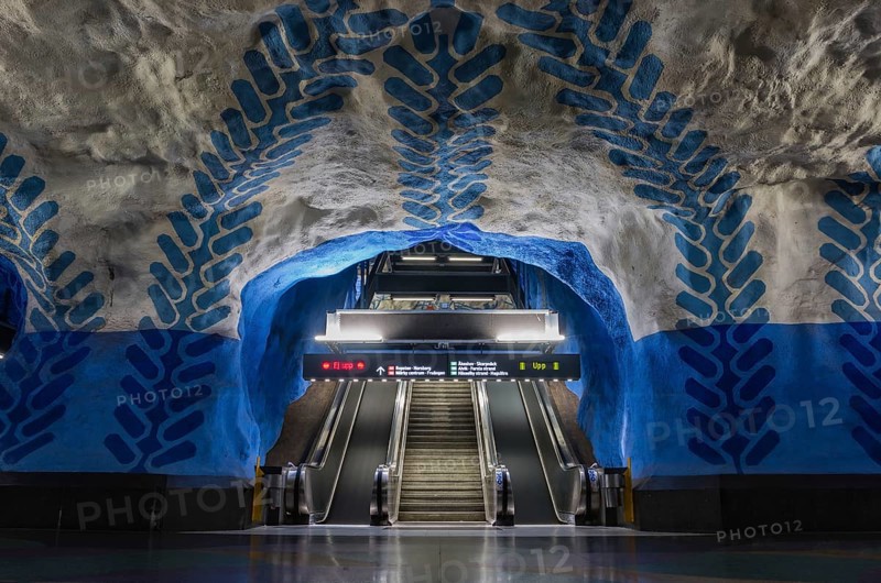 A picture of the blue line of the T-Centralen subway station (Stockholm)