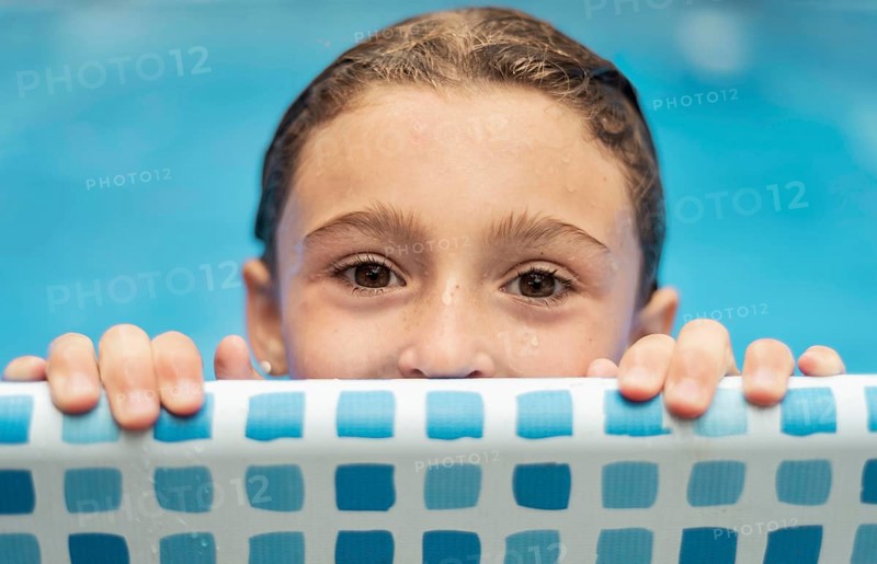 Close up wet kid pool