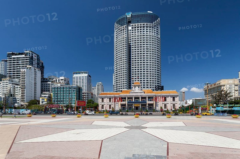 Beach promenade with hotels in the center of Nha Trang, province Khan Hoa, Vietnam, VietNam, Asia
