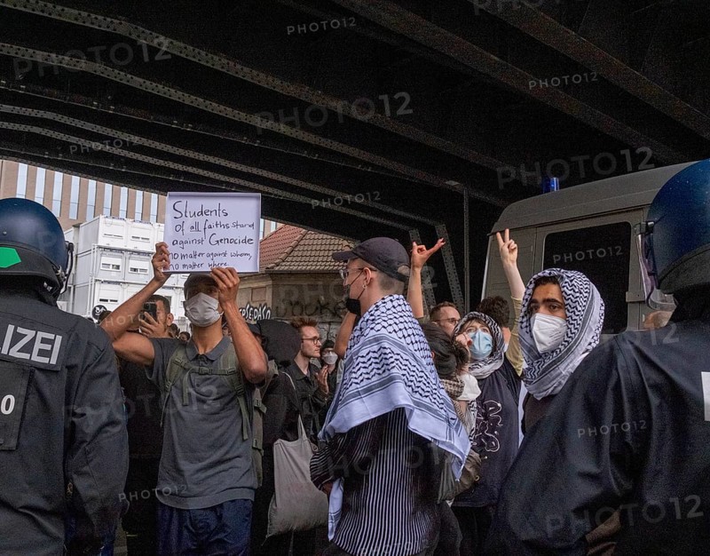 Germany, Berlin, 22 May 2024, Pro-Palestine demonstrators occupy HU building, social science institute of Berlin's Humboldt University, Europe