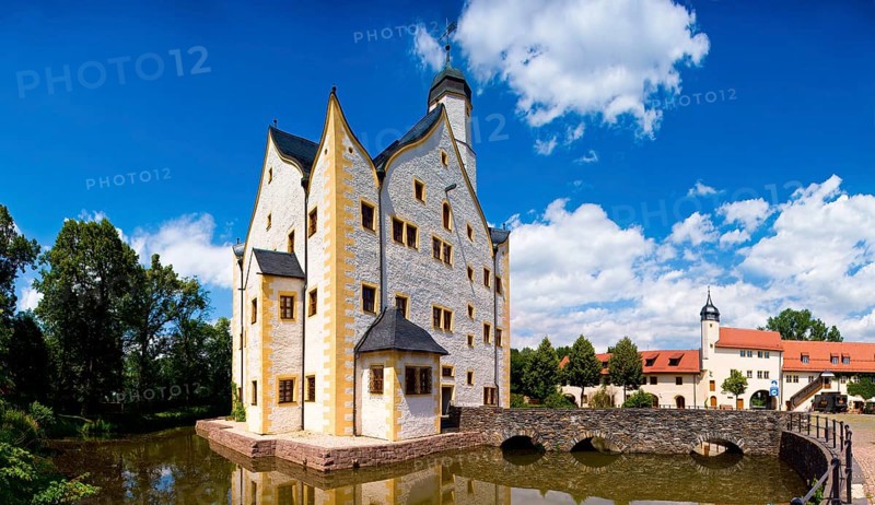 Klaffenbach moated castle is located in the Klaffenbach district of the city of Chemnitz in the Free State of Saxony. The castle, located not far from the Würschnitz, was formerly also known as Neukirchen Castle. It is an almost unique example of a Renaissance moated castle in Saxony