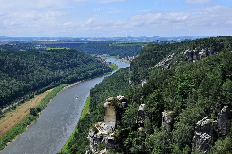 Elbe, Bastei, Rock formation, Elbe Sandstone Mountains, Saxon Switzerland National Park, Saxony, Germany, Saxon Switzerland National Park, Europe