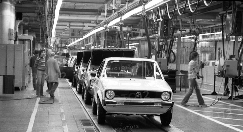 Production of the Golf at the VW plant on 10.05.1979 in Wolfsburg, Germany, Europe