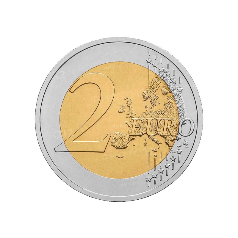 Two euro coin isolated on white background