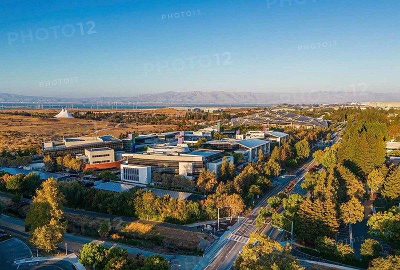 Googleplex, Google Headquarters office buildings seen from the above