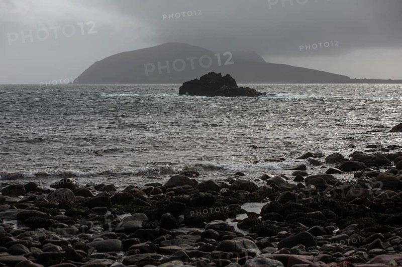 A view from the shoreline of the Great Blasket Island along the Wild Atlantic Way. Dunquin, Kerry, Ireland, Europe