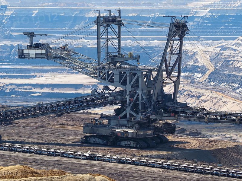 Large excavator in the Garzweiler open-cast lignite mine, Rhenish lignite mining area, Germany, Europe